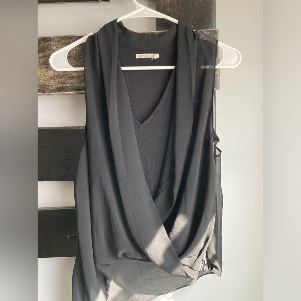 Black Asymmetrical Blouse